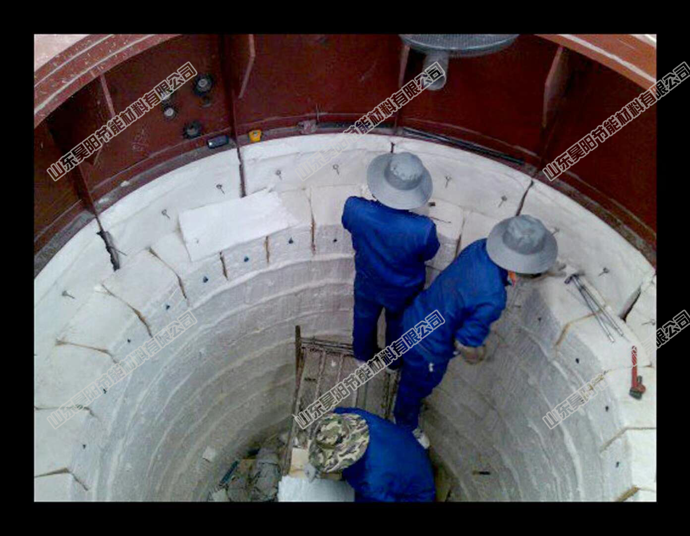 井式爐，爐襯施工